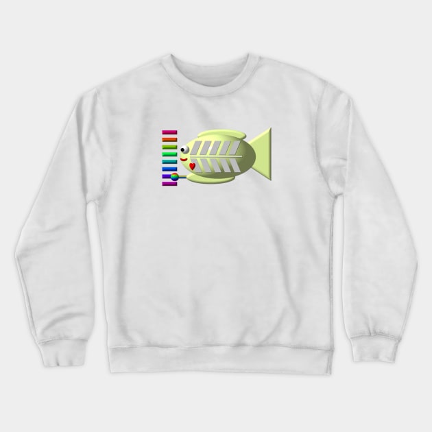 Cute X-Ray Fish with a Xylophone Crewneck Sweatshirt by Artist4God